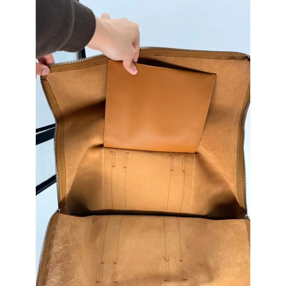 3.1 Phillip Lim 31 Hour Camel Calfskin Leather Fold Over Tote Bag Women's OS